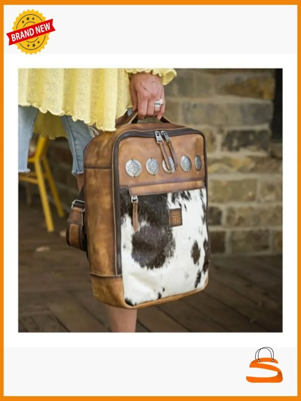 Vaquero Cowhide Hair-On-Hide Leather Backpack Daypack